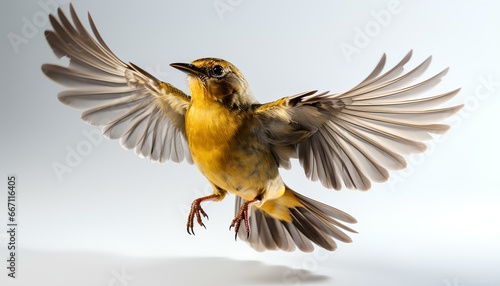 bird in flight isolated on white background © Divid