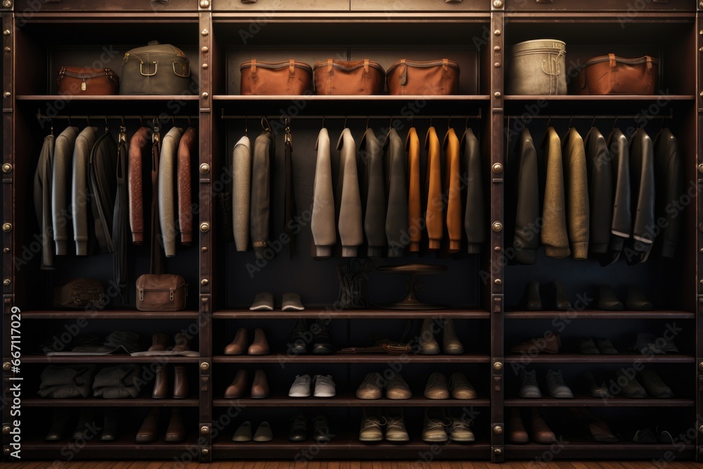 A closet filled with a wide variety of shoes. This image can be used to showcase a shoe collection or to illustrate the concept of fashion and style A closet filled with a wide variety of shoes. This image can be used to showcase a shoe collection or to illustrate the concept of fashion and style