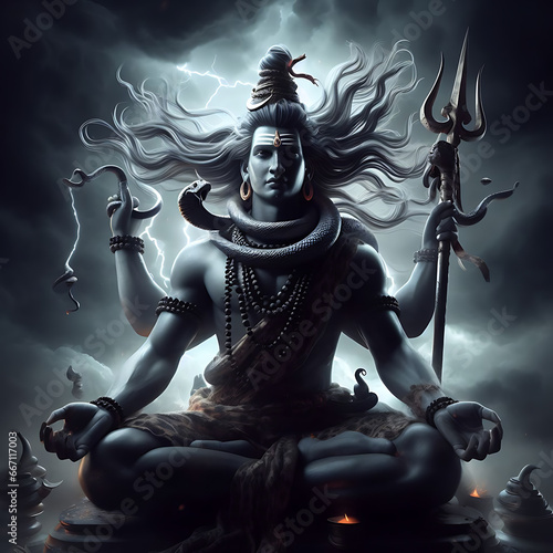 Maha Shivaratri concept. Lord Shiva photo