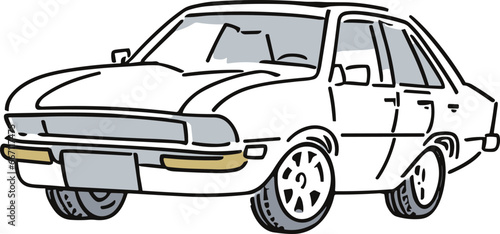 斜めから見た車のイラスト