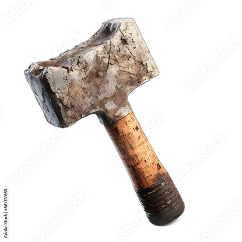 Fotografie, Obraz Brick hammer isolated on transparent or white background