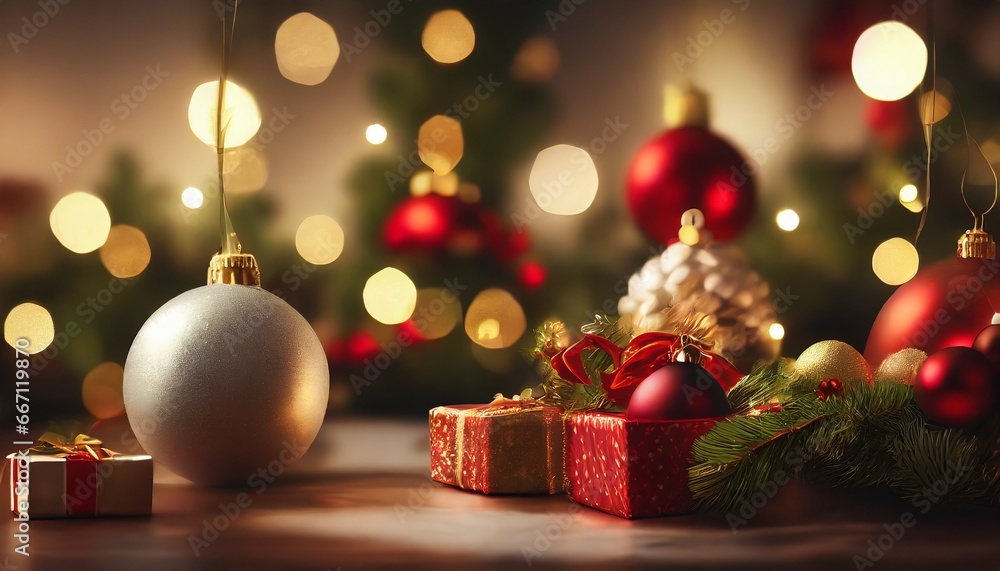 Soft Blur Christmas Tree Decoration background 