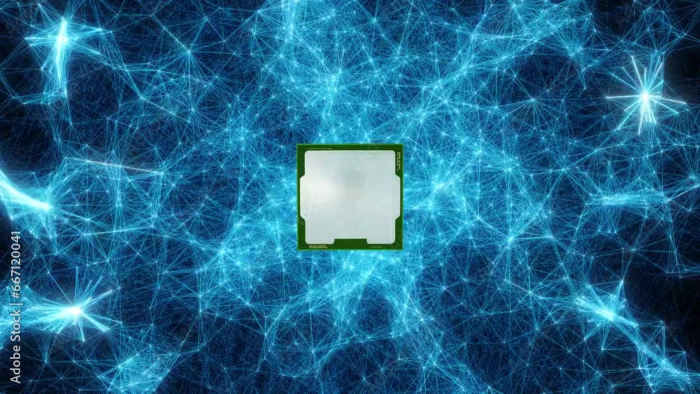 Ai Chip microprocessor Global Connection network line circuit ...