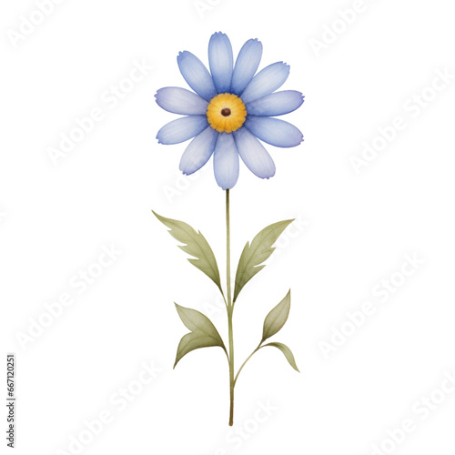 Watercolor Blue flower pastel tone png file