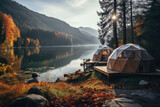 Camp in autumn morning