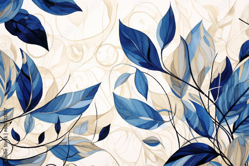 graphic design with leaves, patterns and plants