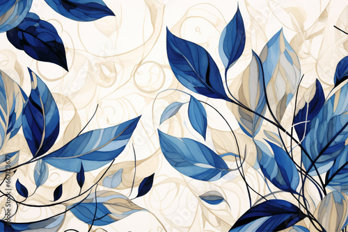 graphic design with leaves, patterns and plants