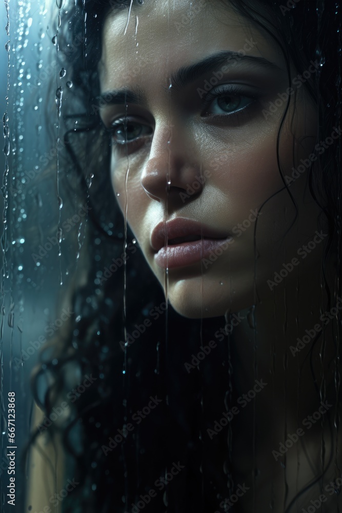pretty, woman, brunette, rain, glass window, raining, rain drops, window, sad, depressed, melancholy, pouring, dew drops, close up, one, solitude, alone, farewell, pensive, reflecting, deep in thought pretty, woman, brunette, rain, glass window, raining, rain drops, window, sad, depressed, melancholy, pouring, dew drops, close up, one, solitude, alone, farewell, pensive, reflecting, deep in thought