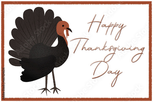 Happy Thanksgiving card. Turkey and congratulations.