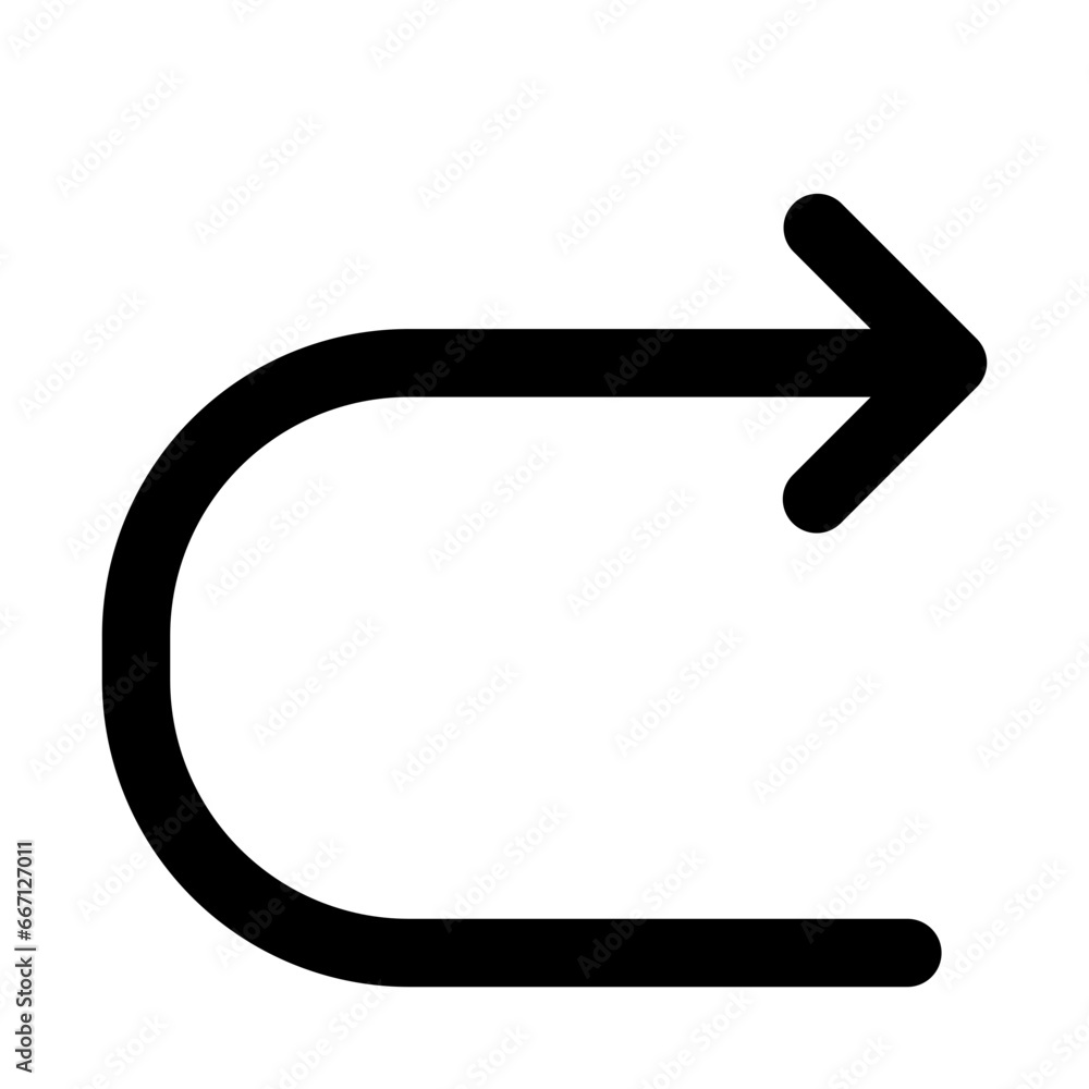 U Turn Arrow Line Icon U Turn Arrow Line Icon