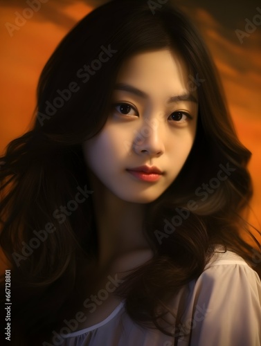 Beautiful young Asian woman portrait  cute girl wallpaper background photo
