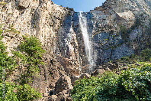 Bridalveil Falls landscape in Yosemite National Park California. 