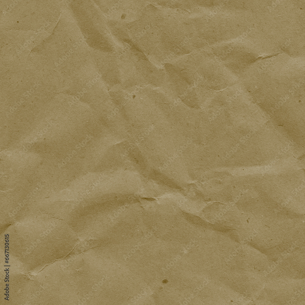 Naklejka premium Recycled crumpled yellow paper texture background. Royalty high-quality free stock photo image of Wrinkled and creased abstract backdrop, wallpaper with copy space, top view