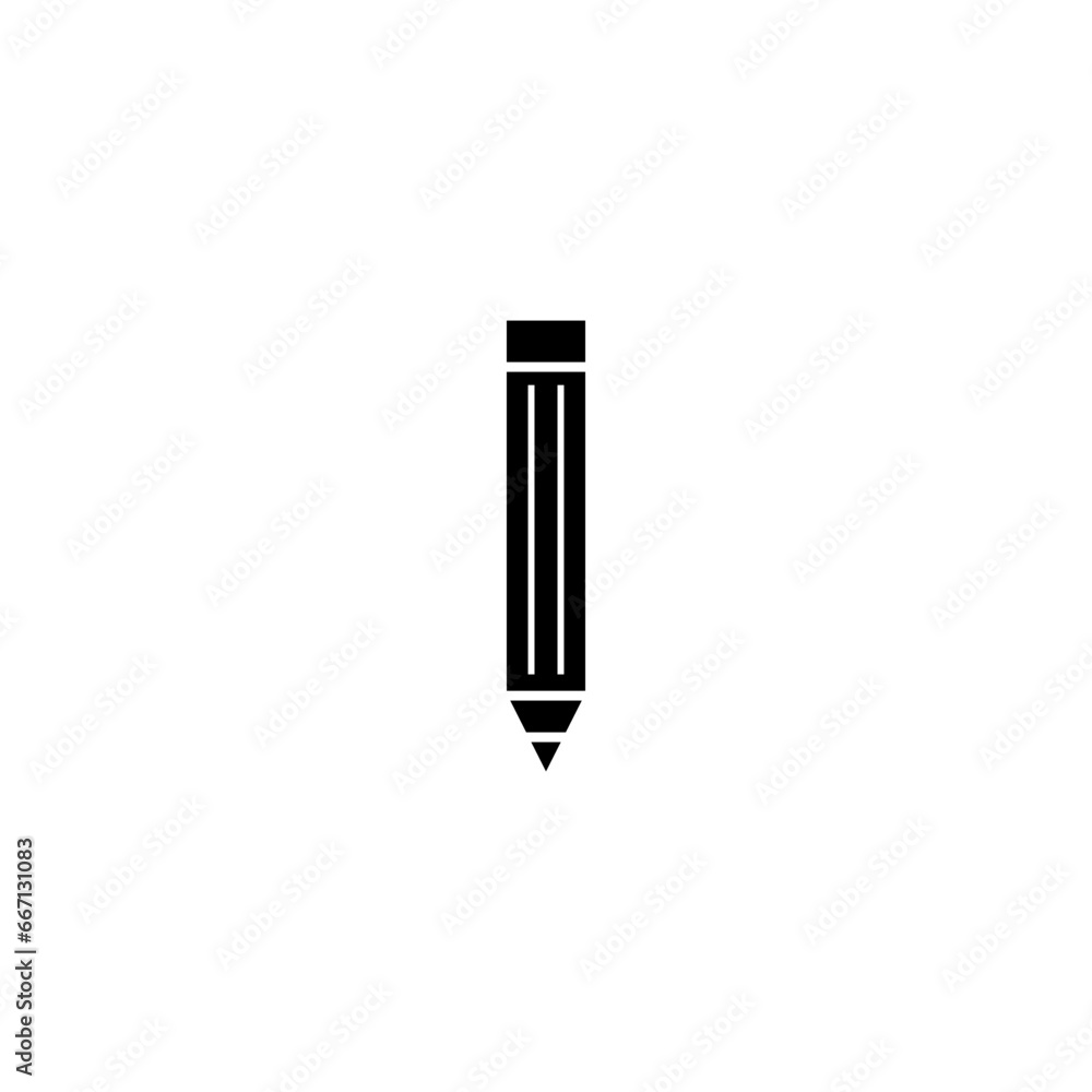 Geometric pencil icon on white background Geometric pencil icon on white background
