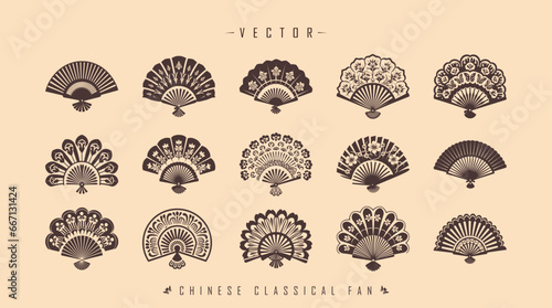 Traditional Chinese classical fan set