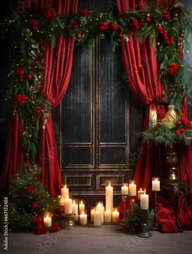 Christmas digital backdrop, new years winter decorations