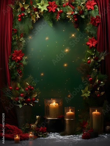 Christmas digital backdrop, new years winter decorations