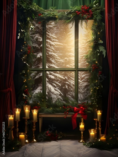Christmas digital backdrop, new years winter decorations