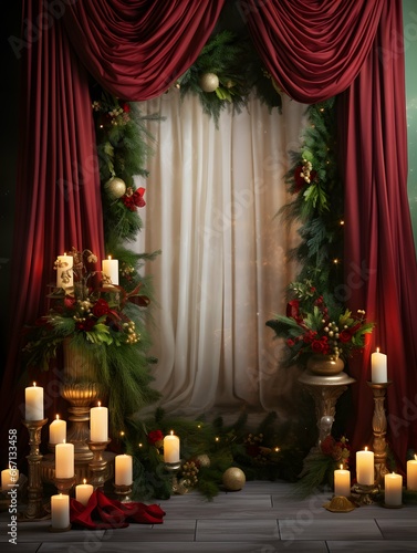 Christmas digital backdrop, new years winter decorations