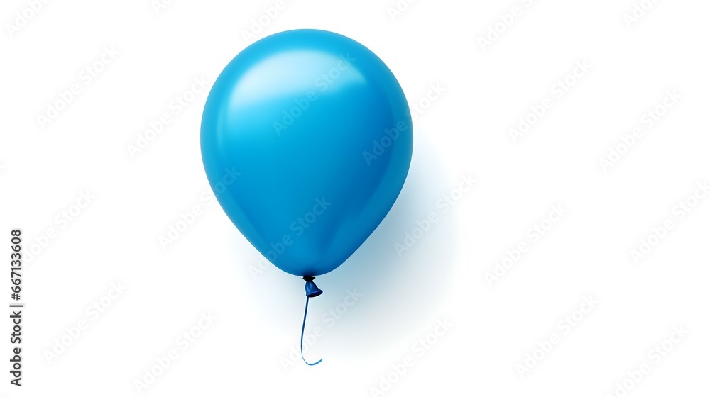 Blue Balloon on a white Background. Template with Copy Space Blue Balloon on a white Background. Template with Copy Space