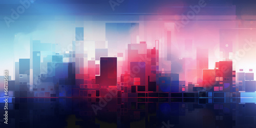 Abstract urban skyline illustration. 