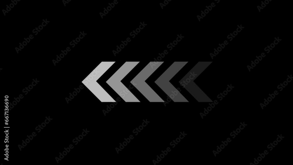 Animated glowing direction arrows for the overlay video layer. swipe up