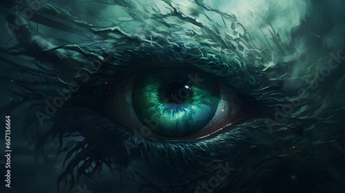 Eye illustration background, pupil and iris design