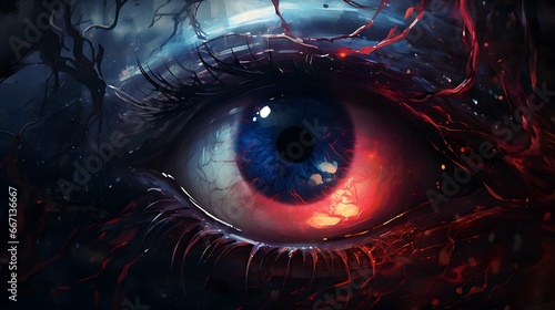 Eye illustration background, pupil and iris design