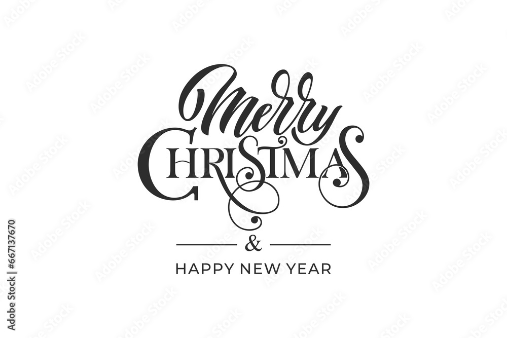Merry Christmas and Happy New Year hand lettering calligraphy. Vector holiday illustration element. Merry Christmas and Happy New Year hand lettering calligraphy. Vector holiday illustration element.