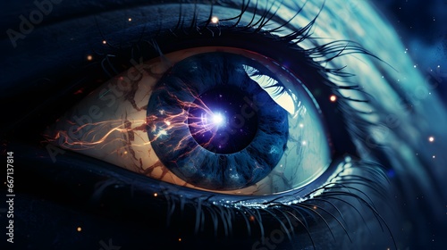 Eye illustration background, pupil and iris design