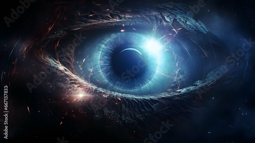 Eye illustration background, pupil and iris design