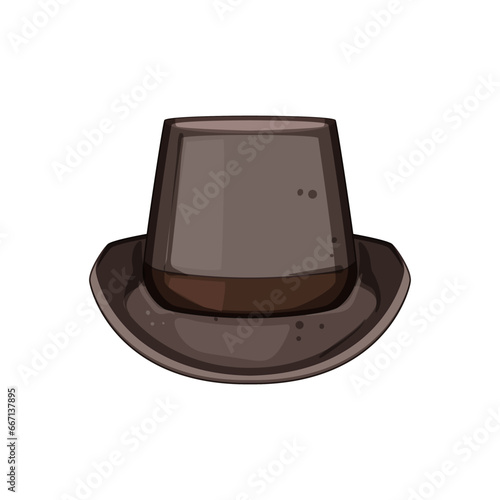 man cylinder hat cartoon. object element, classic symbol, stylish accessory man cylinder hat sign. isolated symbol vector illustration