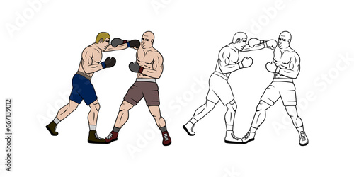 Boxing Cartoon Character Design Illustration vector eps format , suitable for your design