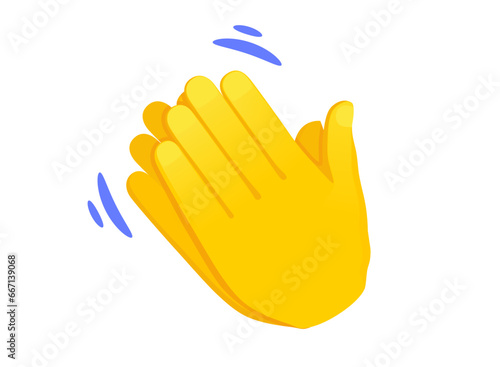 Clapping hands icon. Hand gesture emoji vector illustration.
