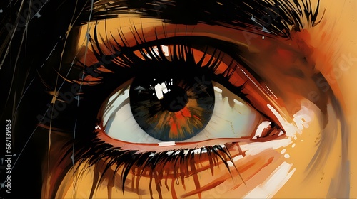 Eye illustration background, pupil and iris design