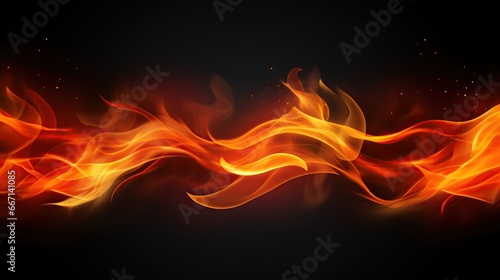 Flame border illustration Isolated in black Background