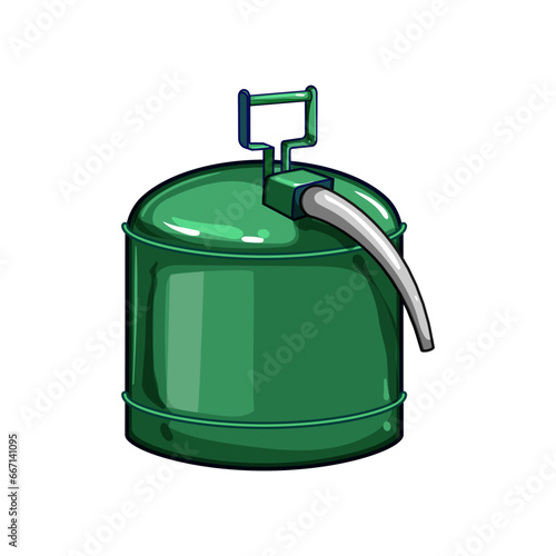 container fuel can metal cartoon. gas diesel, tank gallon, ister car container fuel can metal sign. isolated symbol vector illustration photo