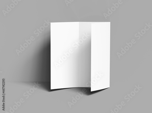 Wallpaper Mural Blank A4 Trifold booklet template for presenting your design. 3d rendering Torontodigital.ca