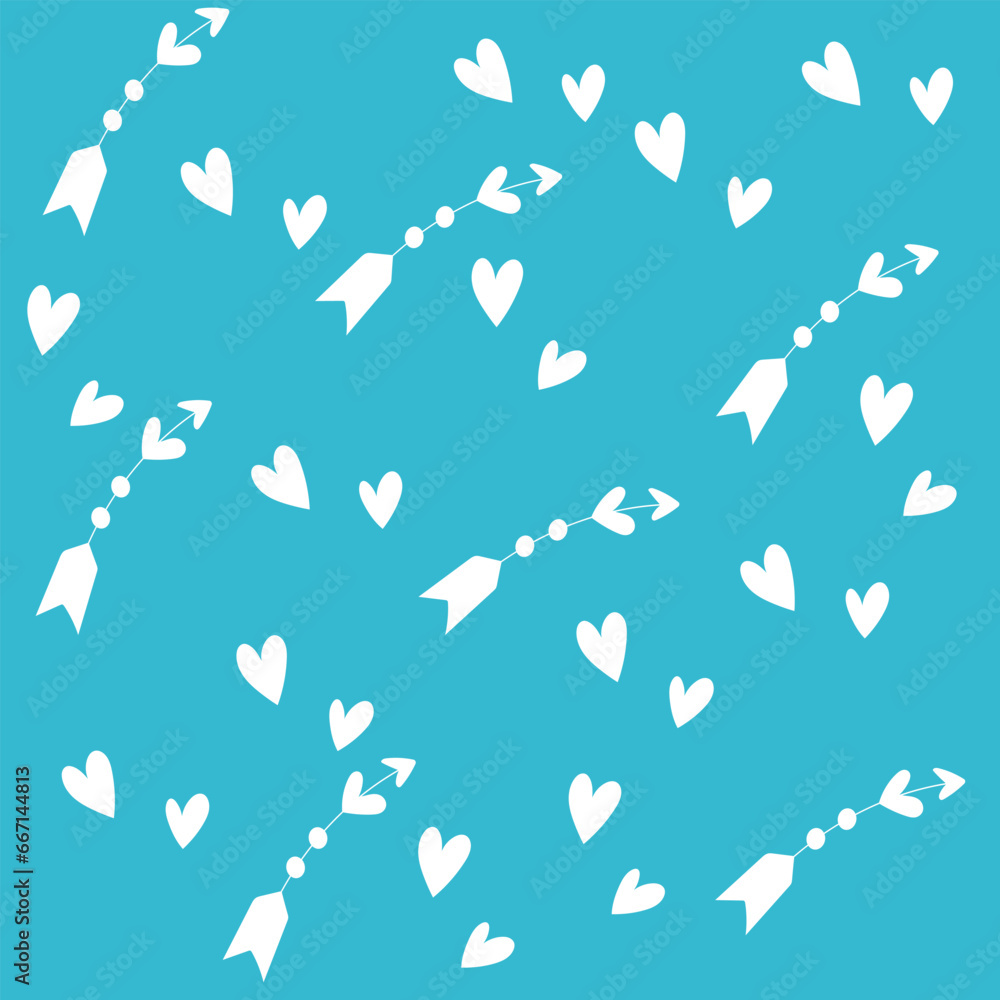 Background with hearts blue valentines day decoration design