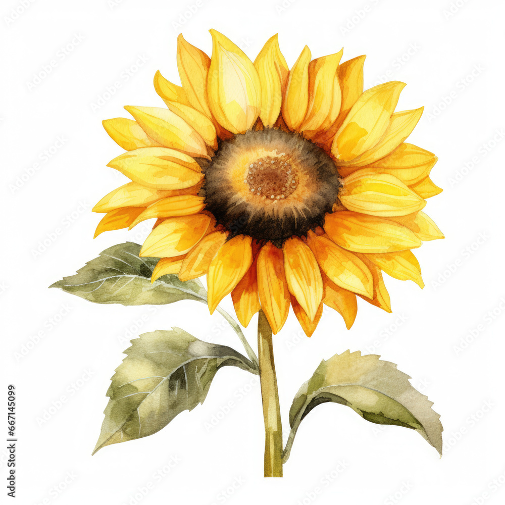 Naklejka premium Sunflower, single. isolated on transparent background