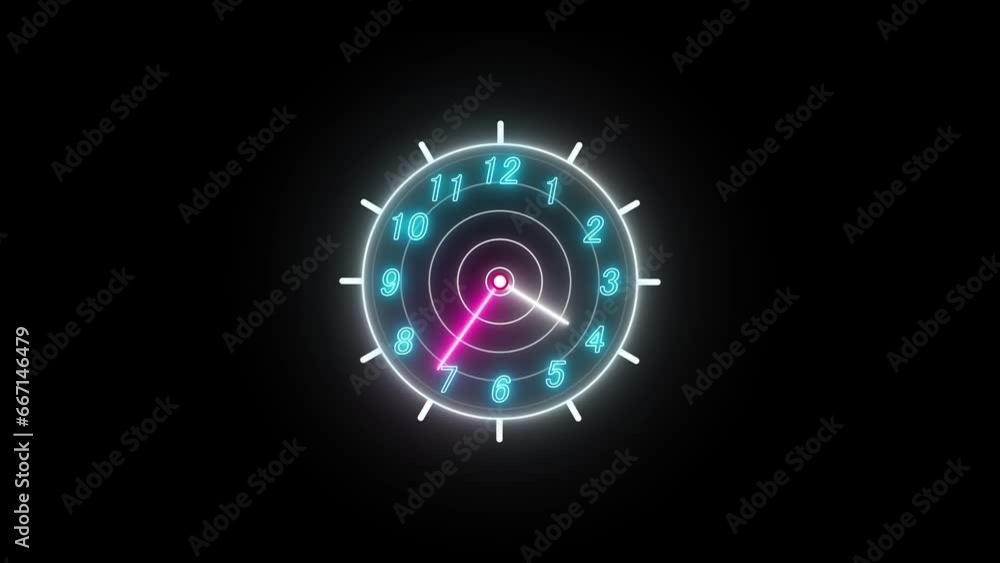 abstract glowing neon 24 hours timer clock animation 4k abstract glowing neon 24 hours timer clock animation 4k