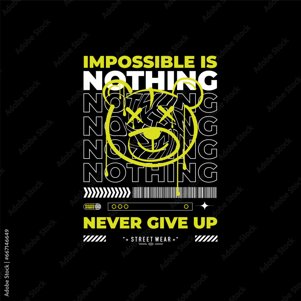 nothing impossible  vector illustration typography t shirt design
