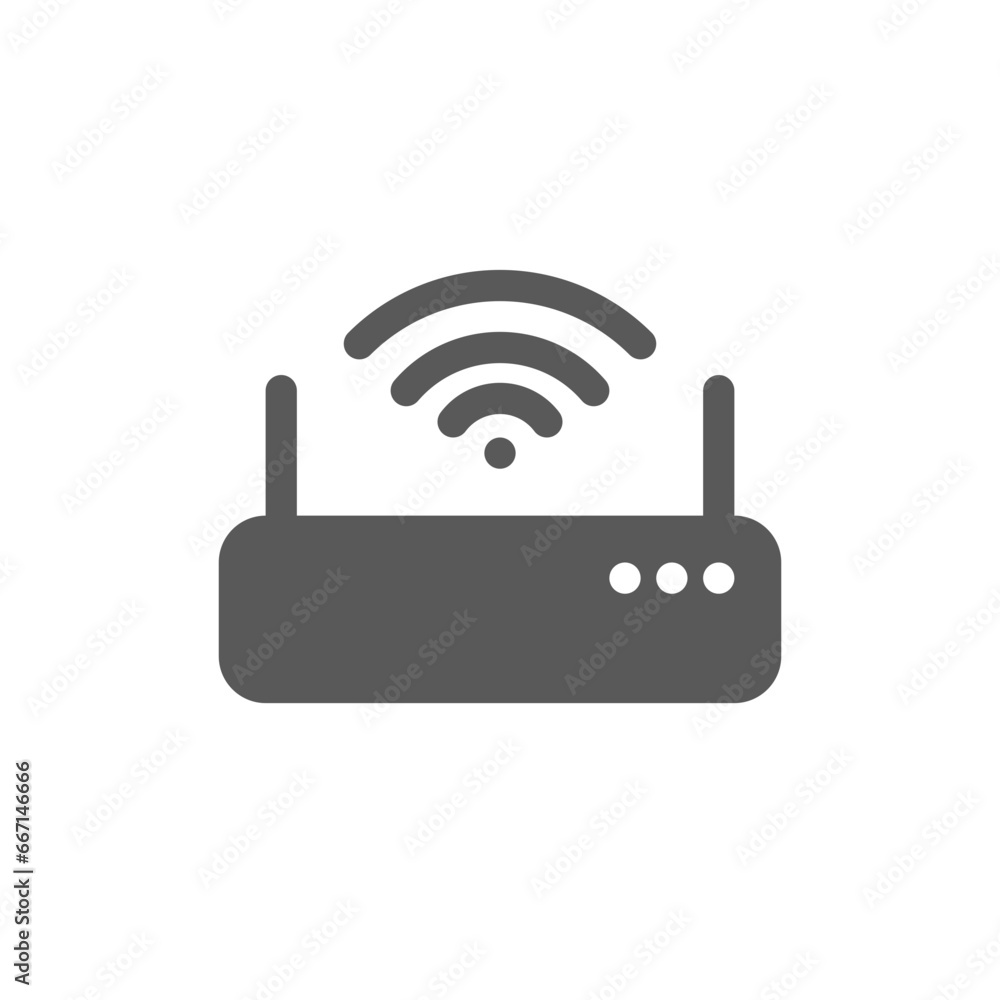 Router modem wireless icon flat style in black color Router modem wireless icon flat style in black color
