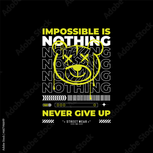 nothing impossible  vector illustration typography t shirt design
