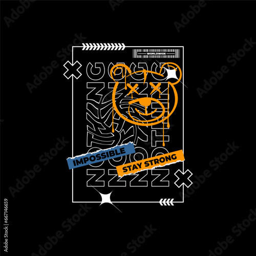 nothing impossible  vector illustration typography t shirt design
