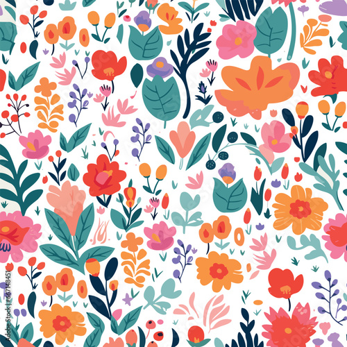 Seamless floral pattern. Beautiful floral background. Fashionable template for design