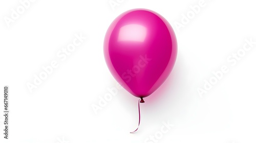 Magenta Balloon on a white Background. Template with Copy Space 