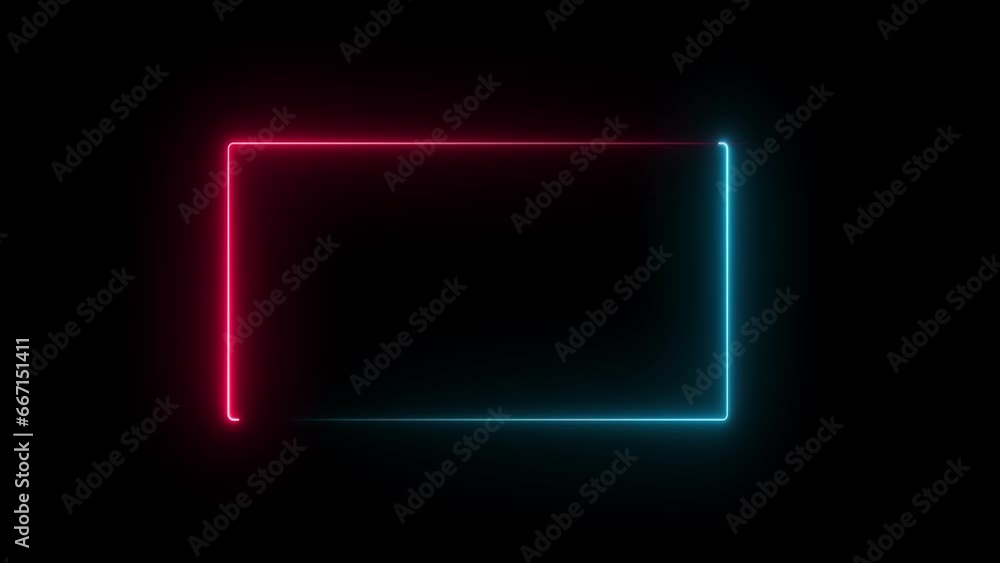 abstract glowing neon rectangle frame animation background 4k abstract glowing neon rectangle frame animation background 4k
