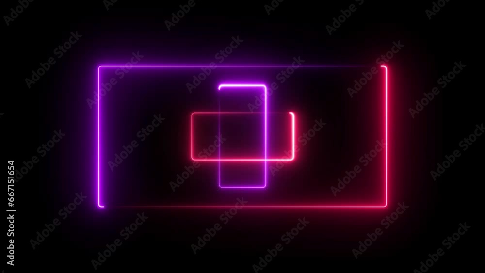 abstract glowing neon rectangle frame animation background 4k abstract glowing neon rectangle frame animation background 4k