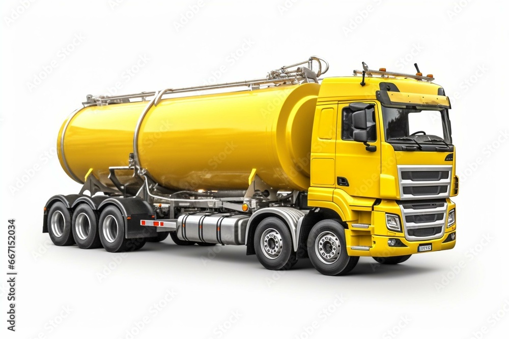 Isolated fuel tanker truck. Generative AI